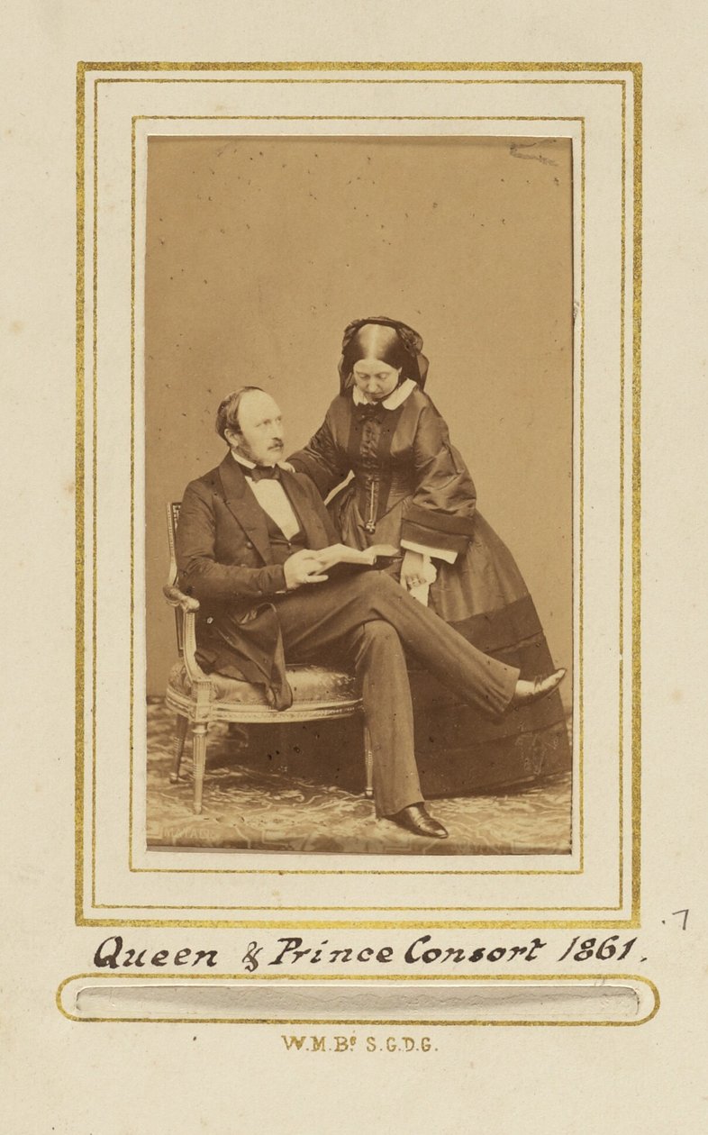 Koningin en prins-gemaal, akte door John Jabez Edwin Mayall
