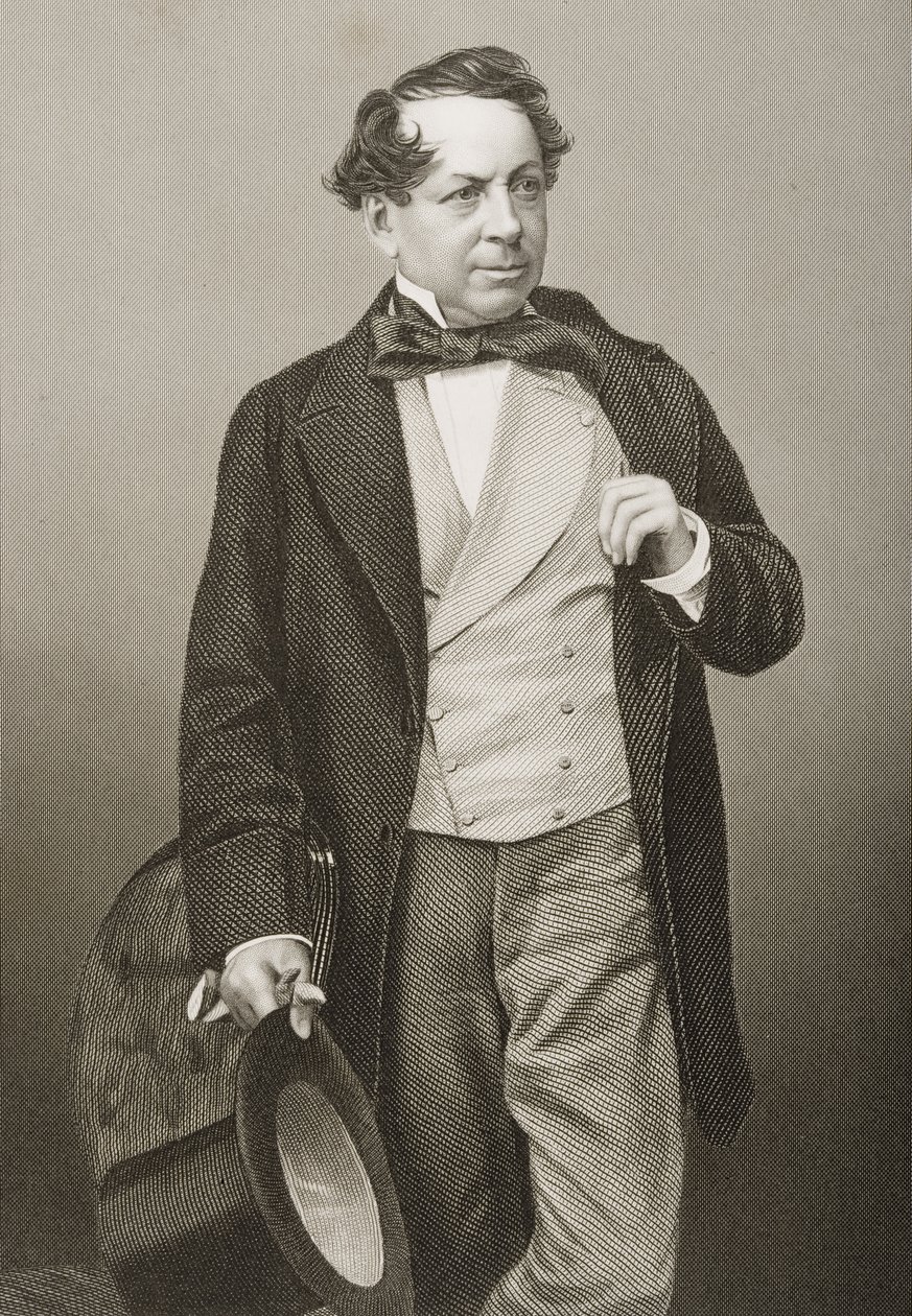 John Baldwin Buckstone (1802-79) gegraveerd door D.J. Pound van een foto, uit 
