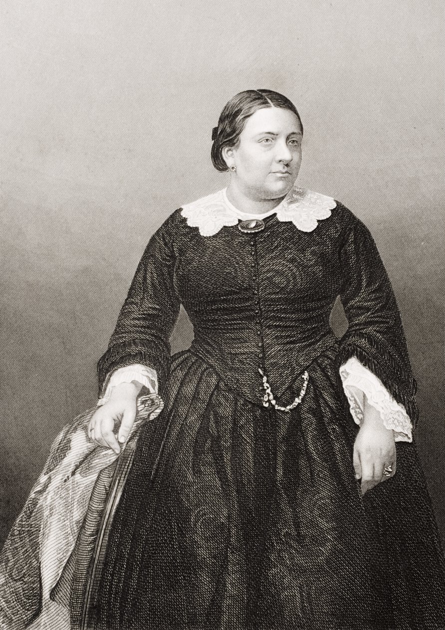 Madame Marietta Alboni (1824-94) gegraveerd door D.J. Pound van een foto, uit The Drawing-Room of Eminent Personages, Volume 2, gepubliceerd in Londen, 1860 door John Jabez Edwin Paisley Mayall