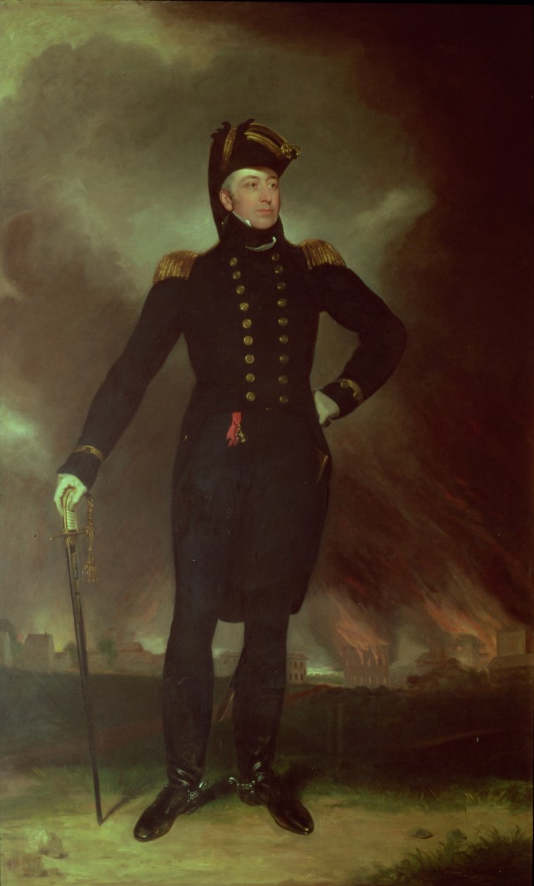Portret van Sir George Cockburn, 1851 door John James Halls