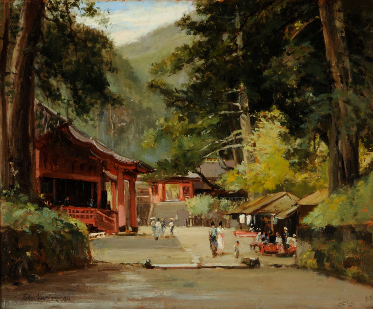 Ingang van het Mausoleum van Jyemiten, Nikko, Japan door John Jnr. Varley