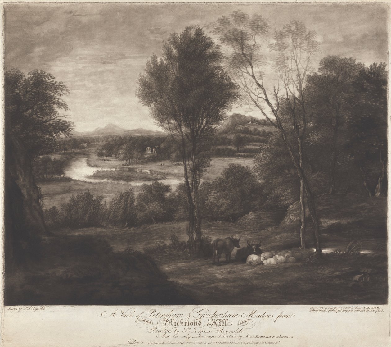 Een Uitzicht op Petersham & Twickenham Weiden vanaf Richmond Hill door John Jones