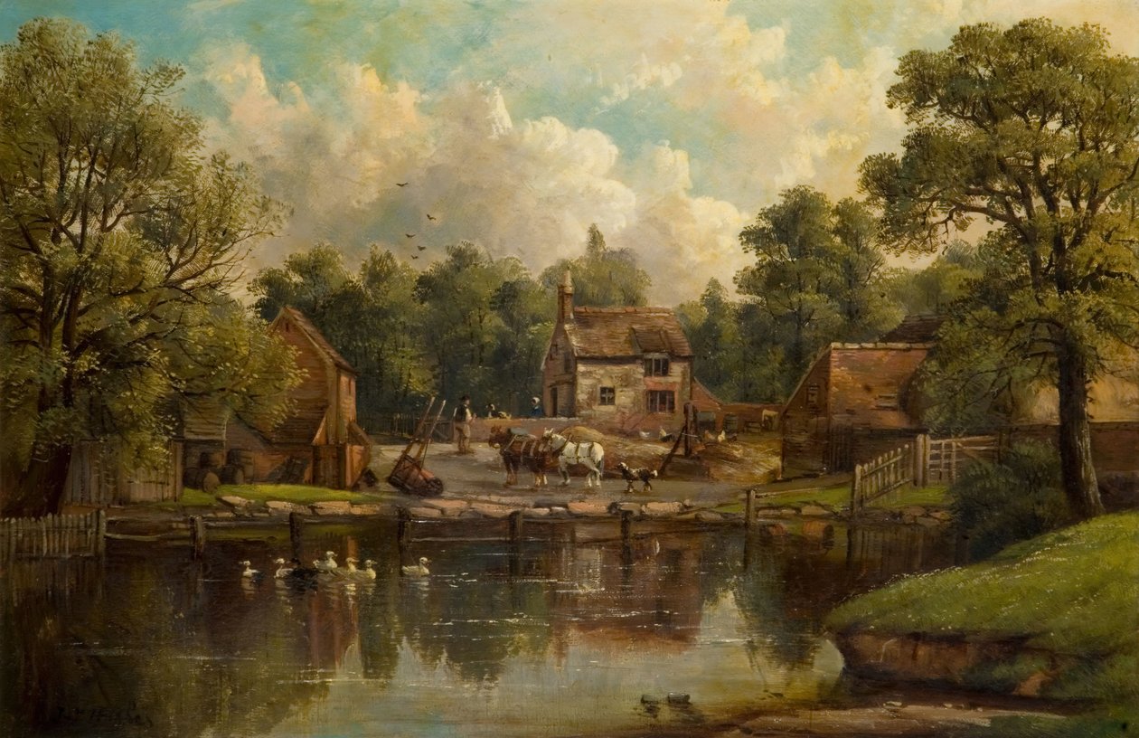 Boerderij in Wood Lane, Handsworth, 1850-1908 door John Joseph Hughes