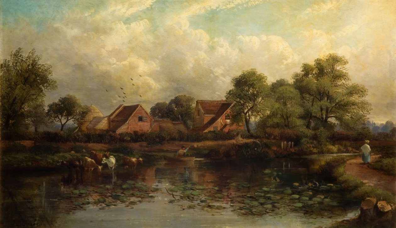 Boerderij in Wood Lane, Handsworth, 1850-1908 door John Joseph Hughes