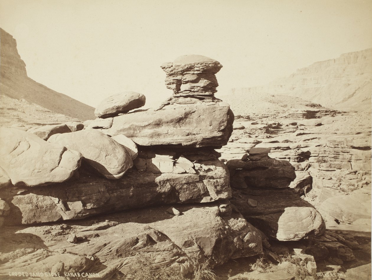 Erodeerde zandsteen, Kanab Canyon (Utah) door John K. Hillers