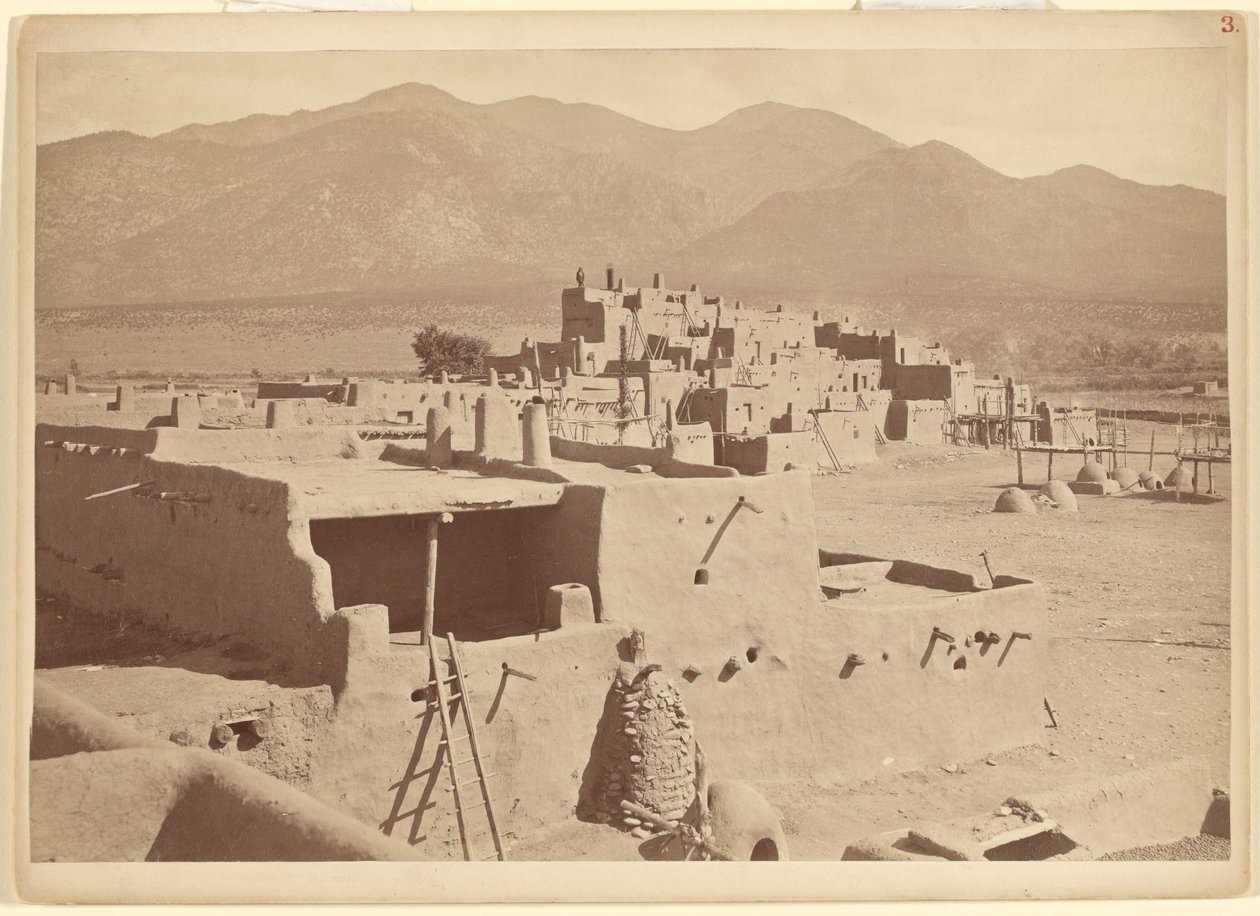 Noord-Taos Pueblo, New Mexico door John K. Hillers