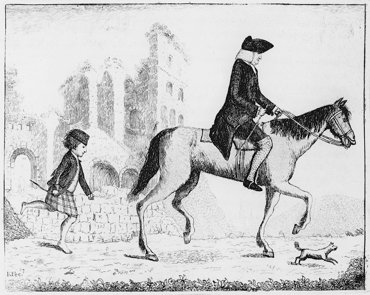 Francis Garden, Lord Gardenstone met zijn hond Smash en een Hoogland jongen, 1784 door John Kay