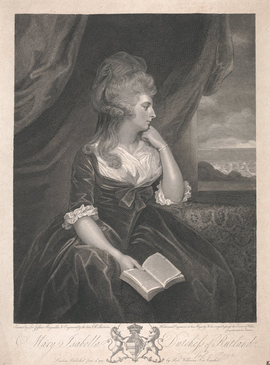 Mary Isabella Manners (geboren Somerset), hertogin van Rutland door John Keyse Sherwin