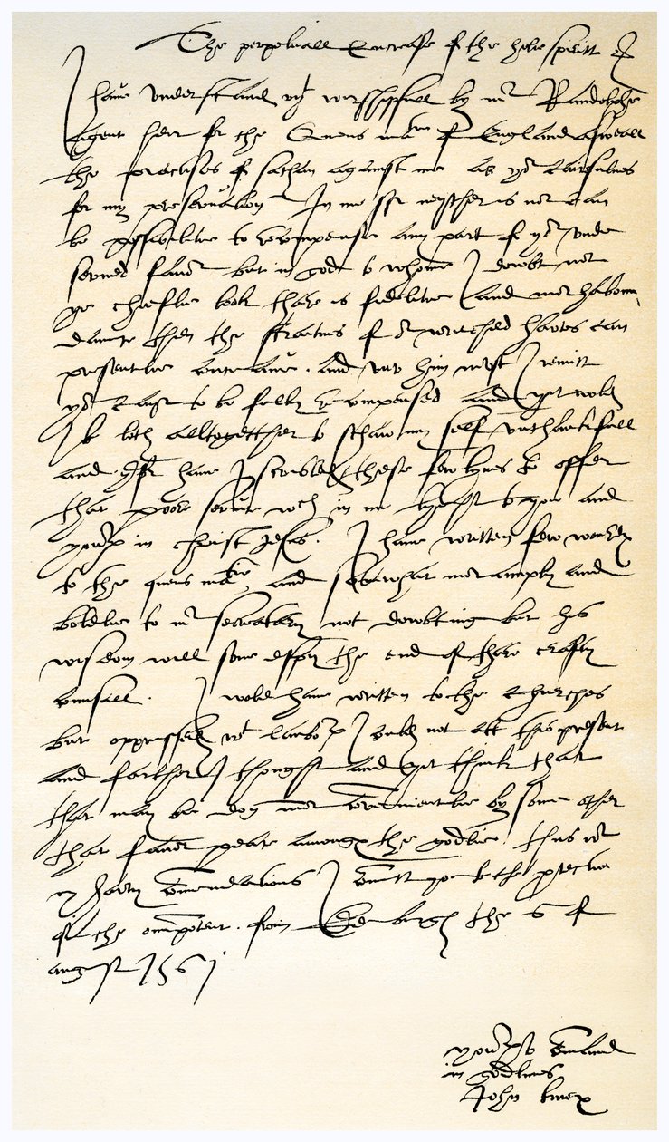 Brief van John Knox aan Sir Nicholas Throgmorton, 6 augustus 1561 door John Knox