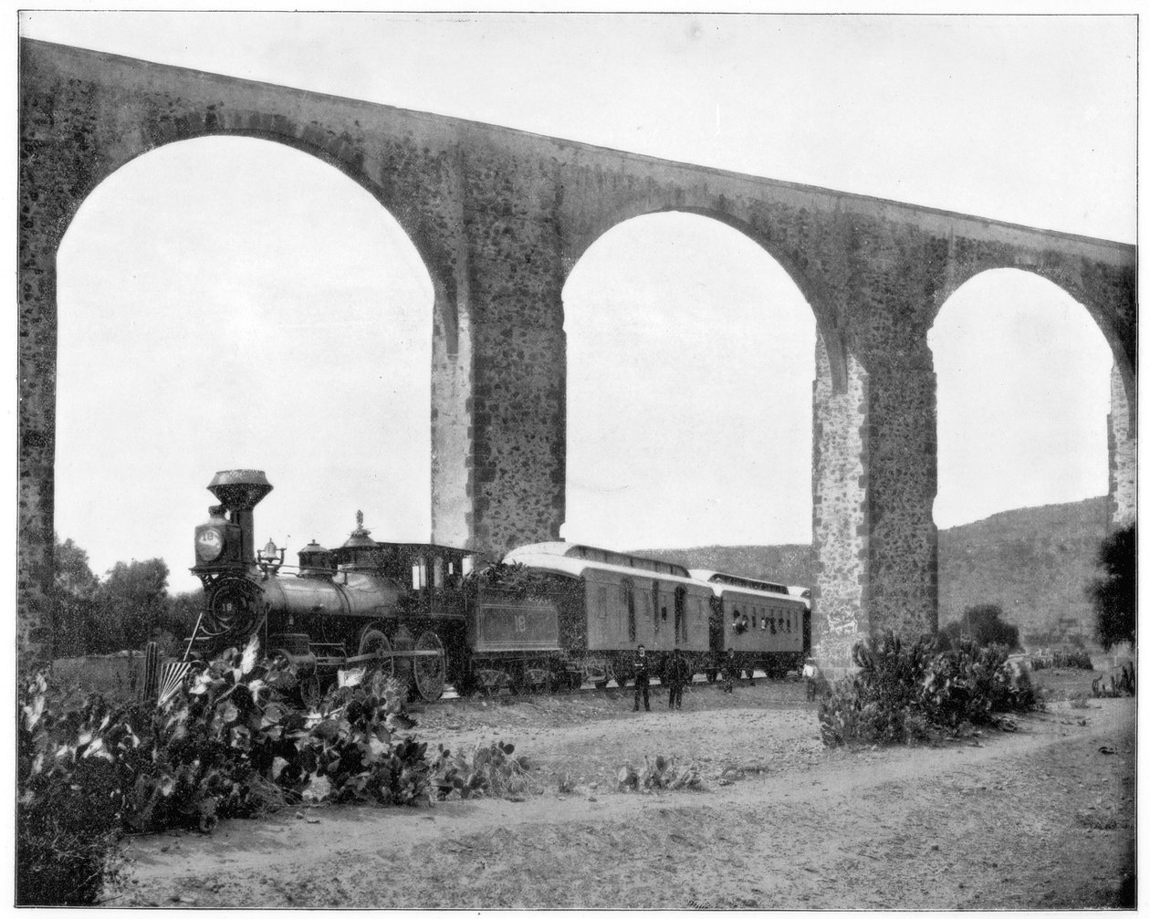 Aquaduct bij Queretaro, Mexico, late 19e eeuw door John L. Stoddard