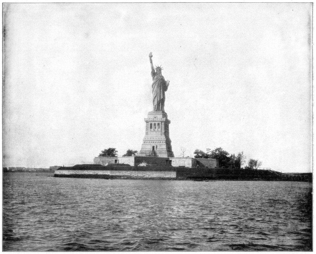 Vrijheidsbeeld, New York Haven, eind 19e eeuw door John L. Stoddard