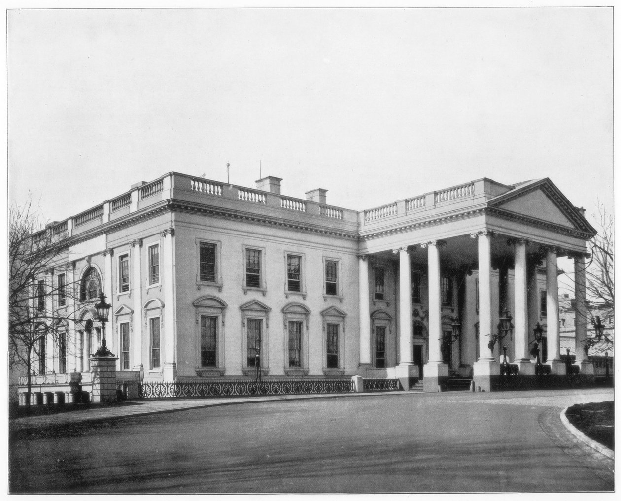Het Witte Huis, Washington DC, eind 19e eeuw door John L. Stoddard