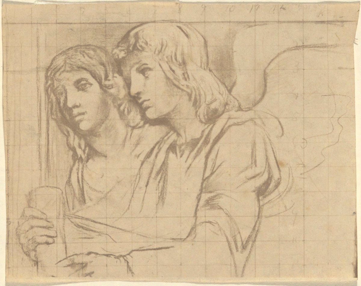 Twee Engelen voor Trinity Church, Boston door John La Farge