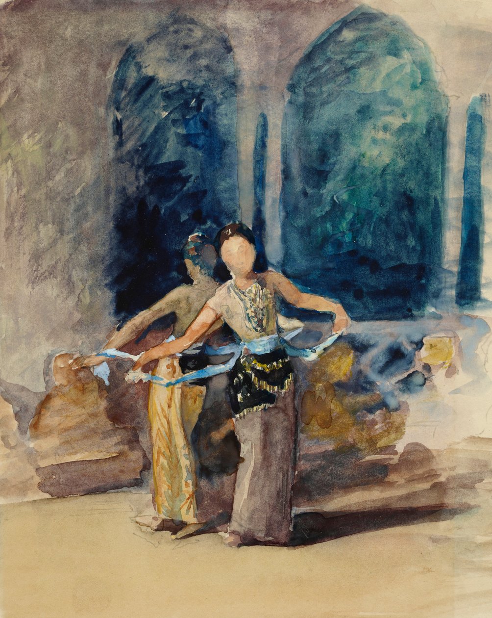 Dorpsdansmeisjes in Garoet in de Preanger Regentschap, Java door John La Farge