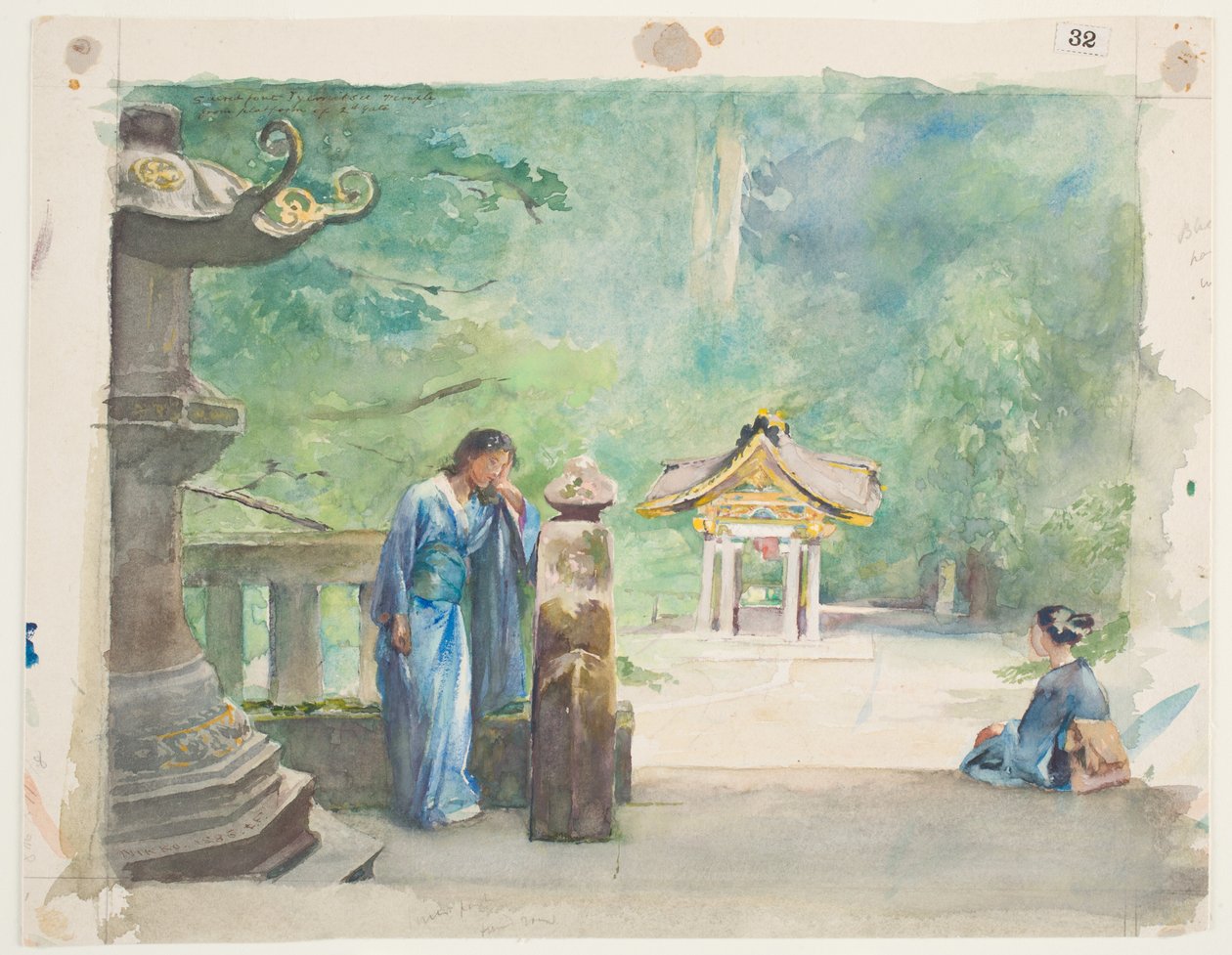 Heilige Fontein, Iyemitsu Tempel door John La Farge or Lafarge