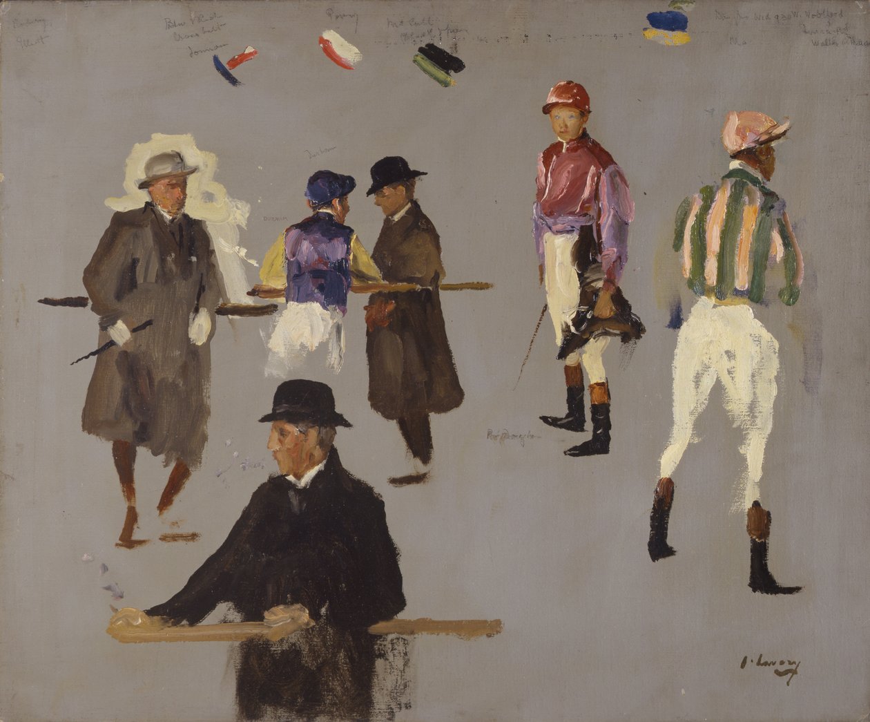 Jockeys en eigenaren bij Epsom door John Lavery