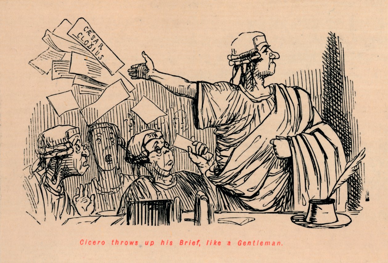 Cicero gooit zijn dossier op, als een heer door John Leech