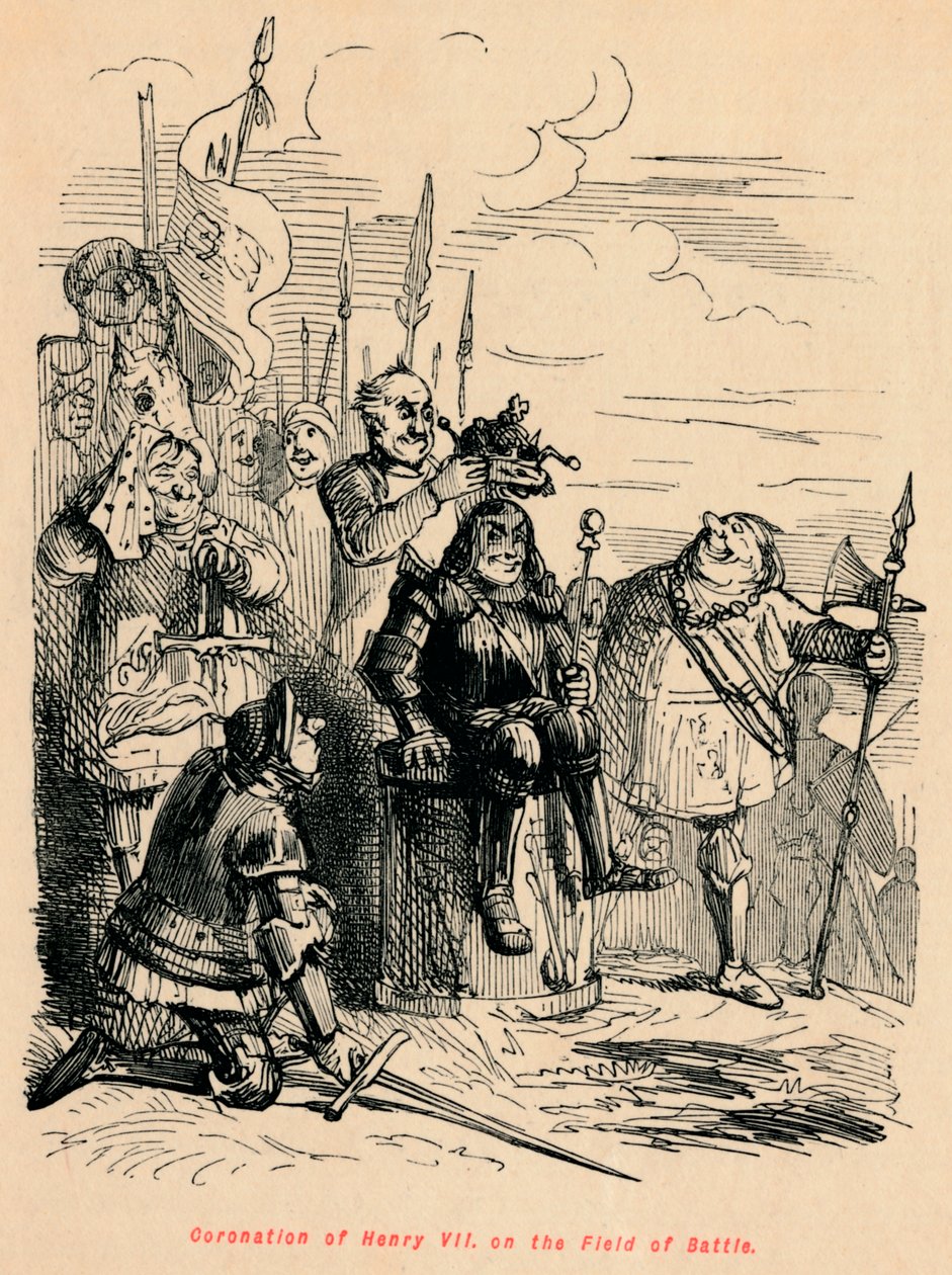 Kroning van Hendrik VII op het slagveld door John Leech