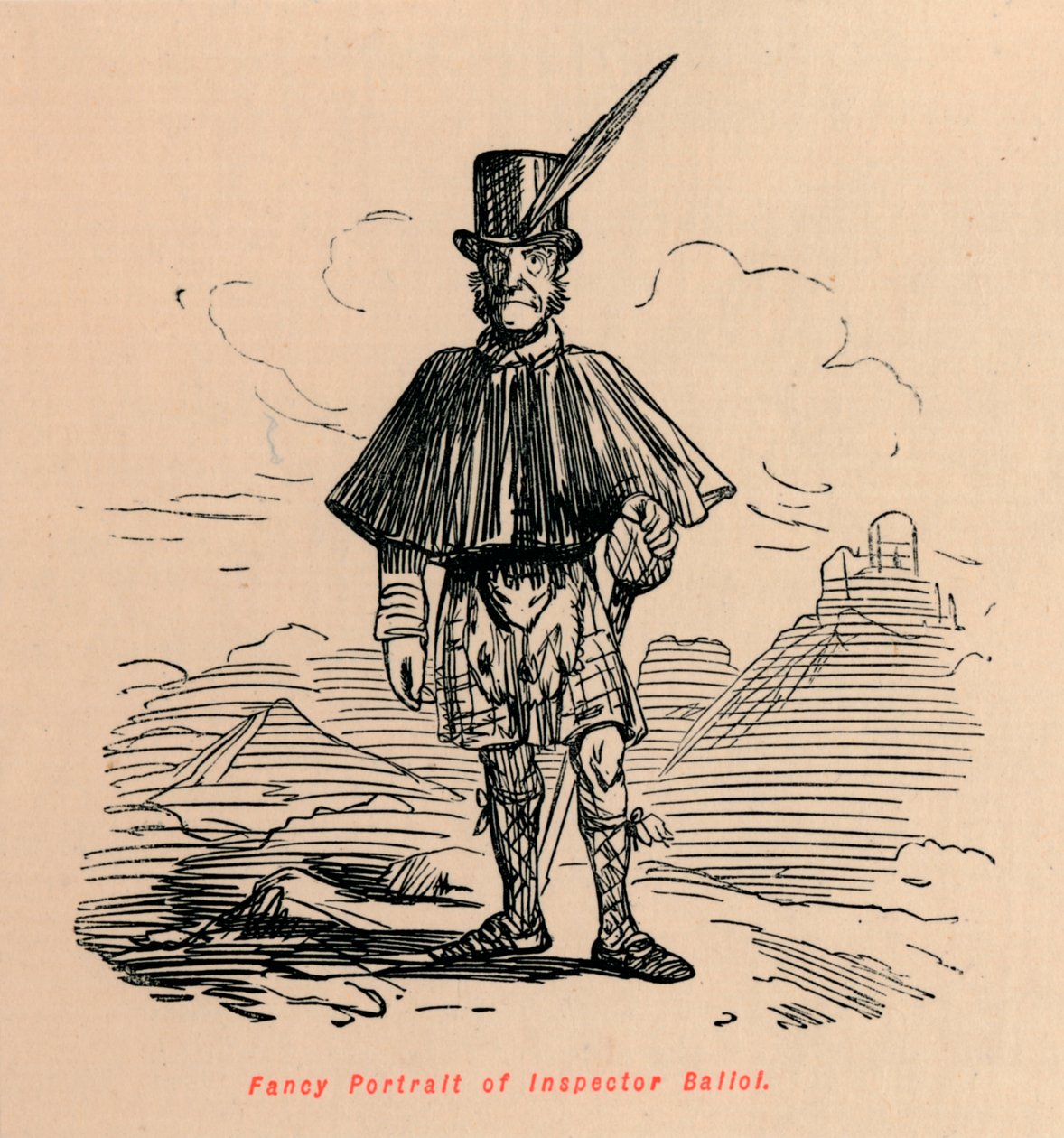 Fantasieportret van Inspecteur Balioi, c1860 door John Leech