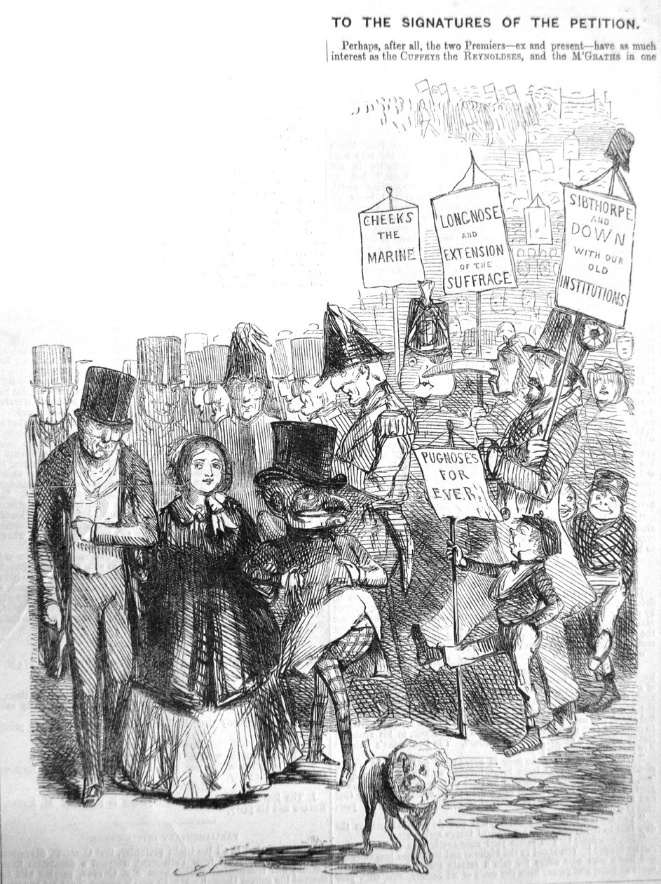 Hoe de Chartist optocht eruit had kunnen zien, 1848 door John Leech