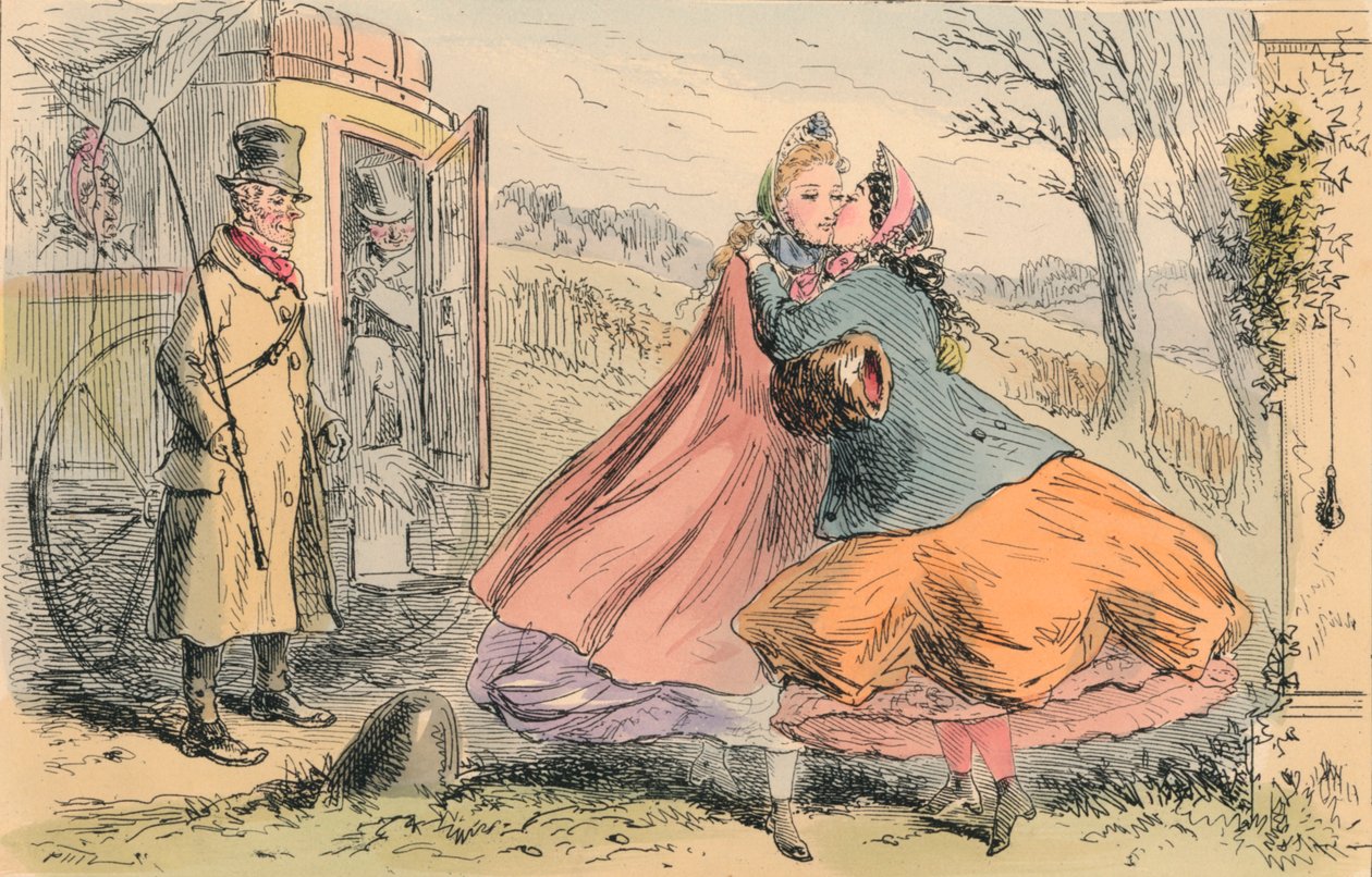 Aankomst van Miss Shannon in Baldon Hall, 1855 door John Leech