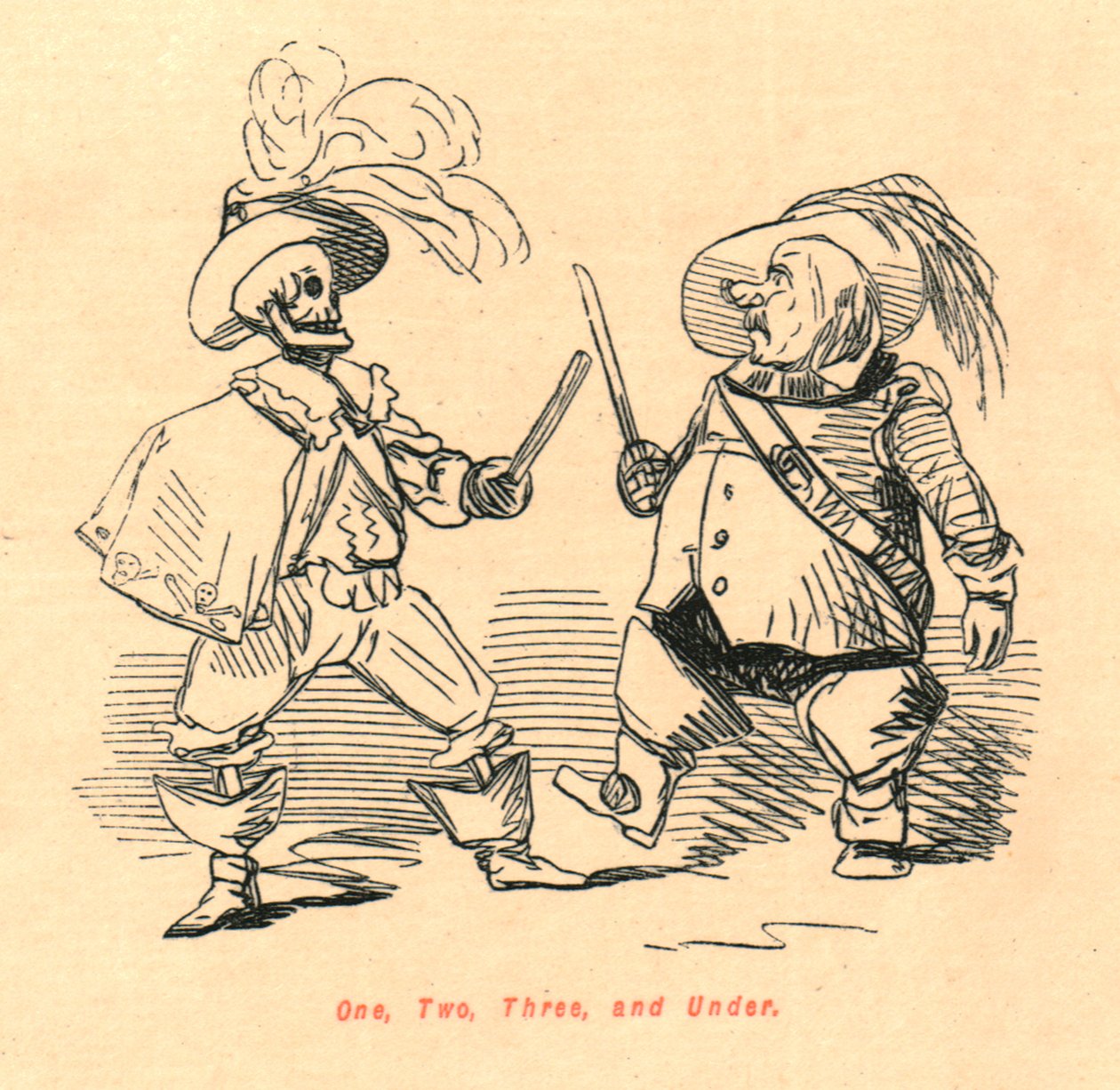 Eén, twee, drie en onder, 1897 door John Leech