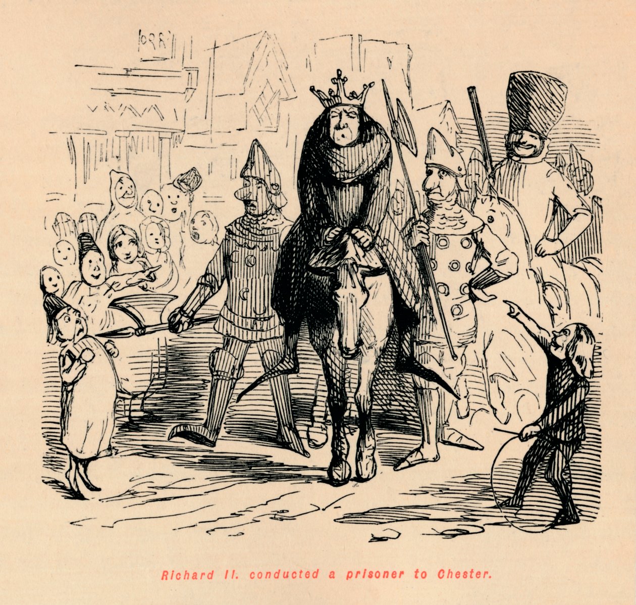 Richard II. als gevangene naar Chester gebracht, ca. 1860 door John Leech