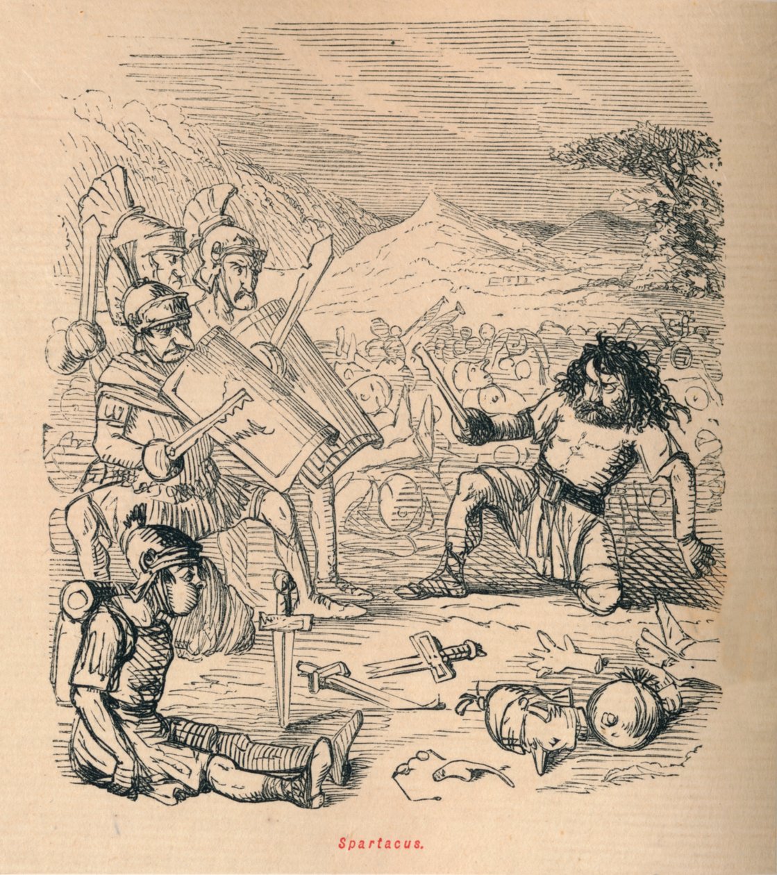 Spartacus, 1852 door John Leech
