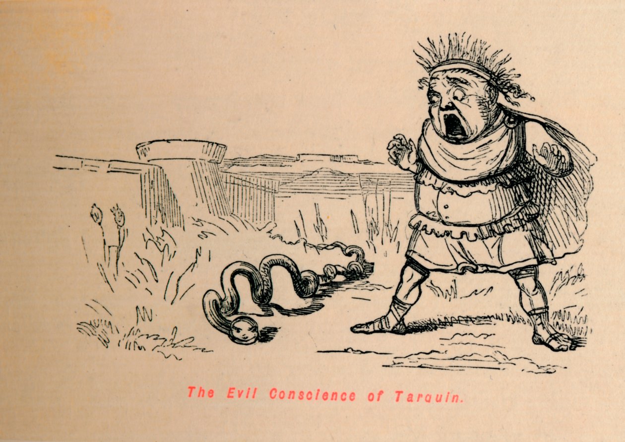 Het kwade geweten van Tarquin, 1852 door John Leech