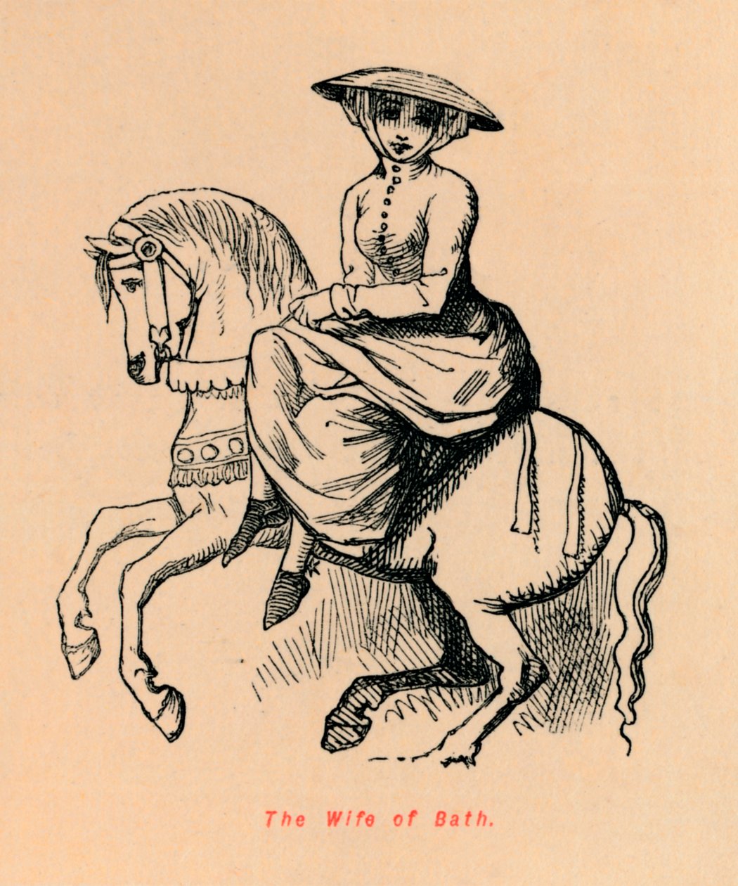 De vrouw van Bath, ca. 1860 door John Leech