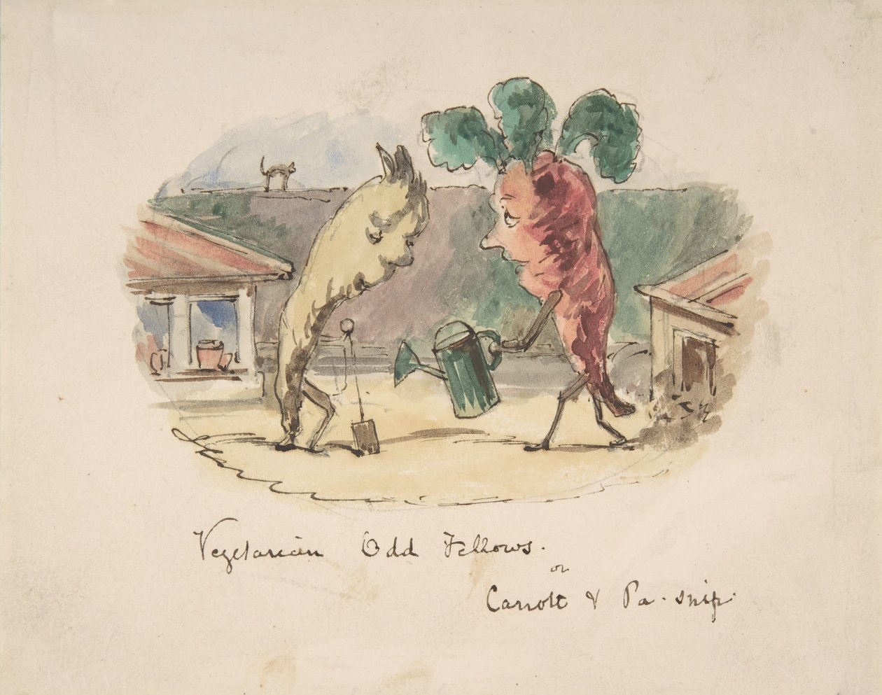 Vegetarische Odd Fellows: of, Wortel en Pastinaak, 1837-64 door John Leech