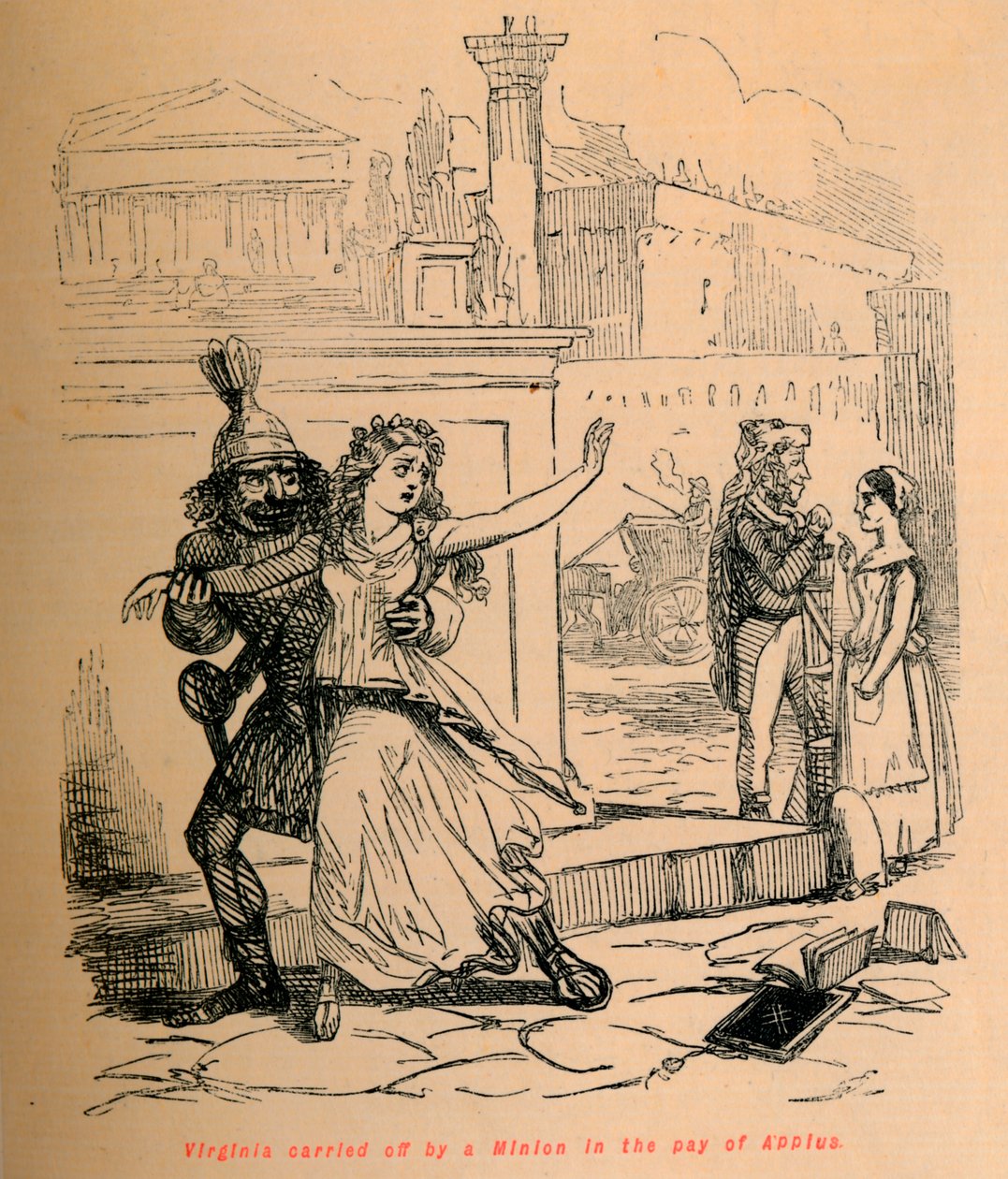 Virginia ontvoerd door een Minion in dienst van Appius, 1852 door John Leech