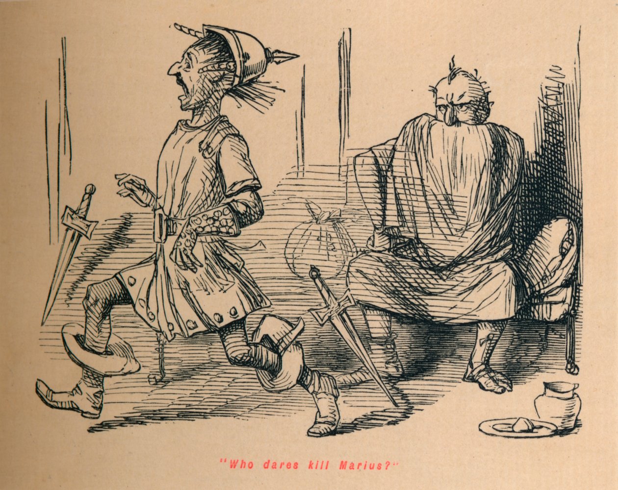 Wie durft Marius te doden, 1852 door John Leech