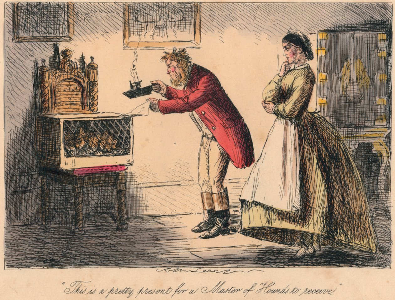 Dit is een mooi cadeau voor een Meester van de Jachthonden, 1865 door John Leech and Hablot Knight Browne