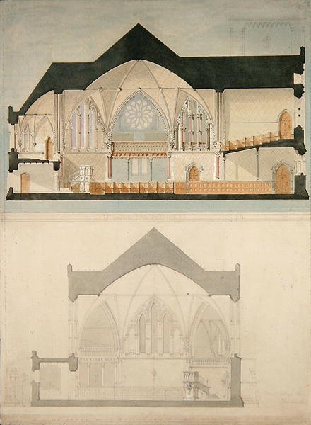 Zijaanzicht van Trinity College Church, Edinburgh door John Lessels