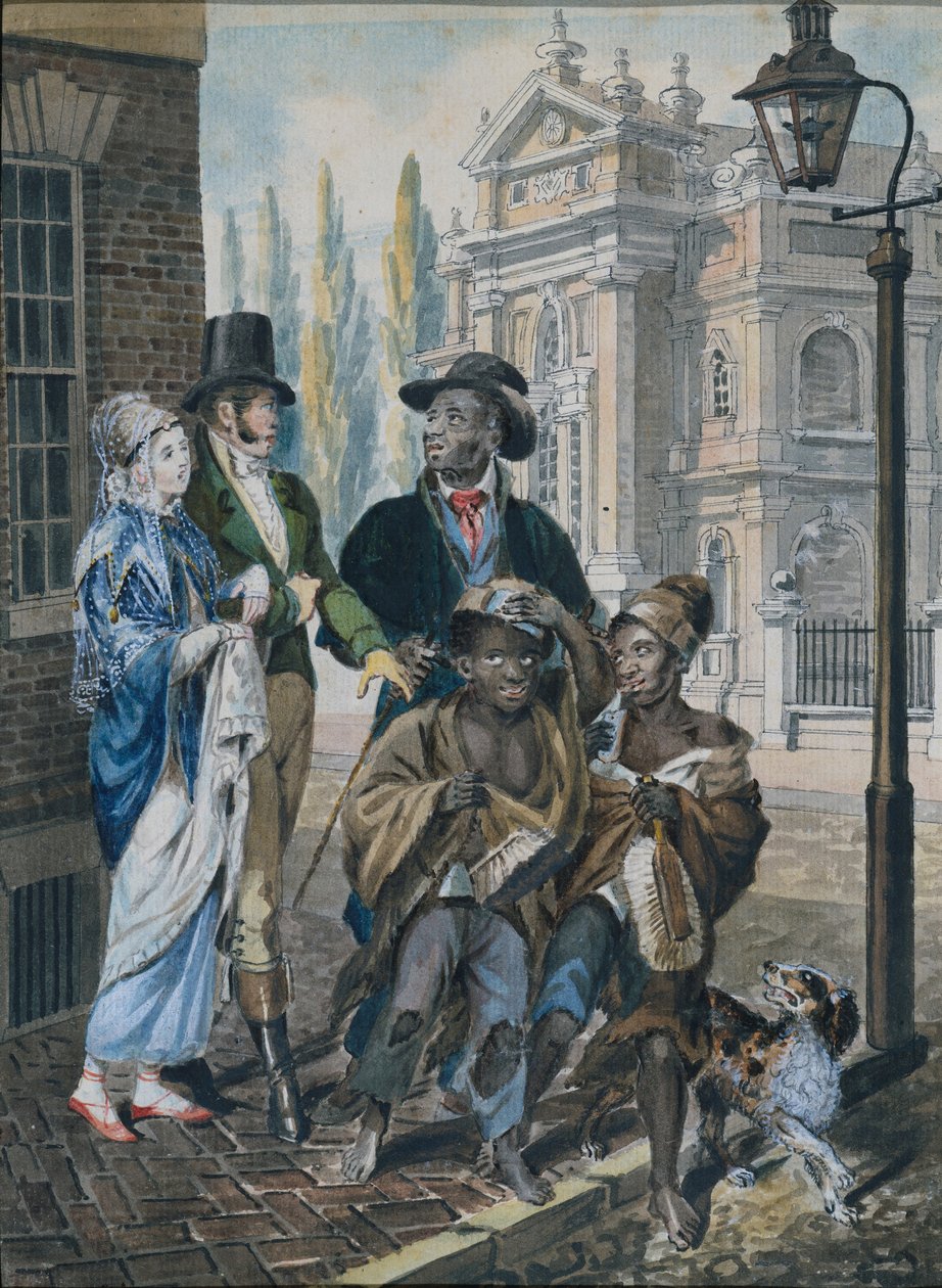 Wereldse Mensen die Schoorsteenvegers en hun Meester ondervragen voor Christ Church..., 1811-ca. 1813 door John Lewis Krimmel