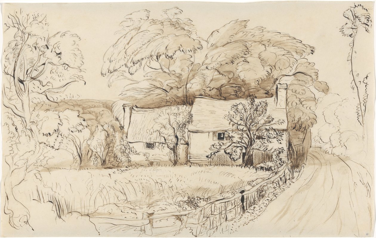 Een boerderij in Shoreham door John Linnell