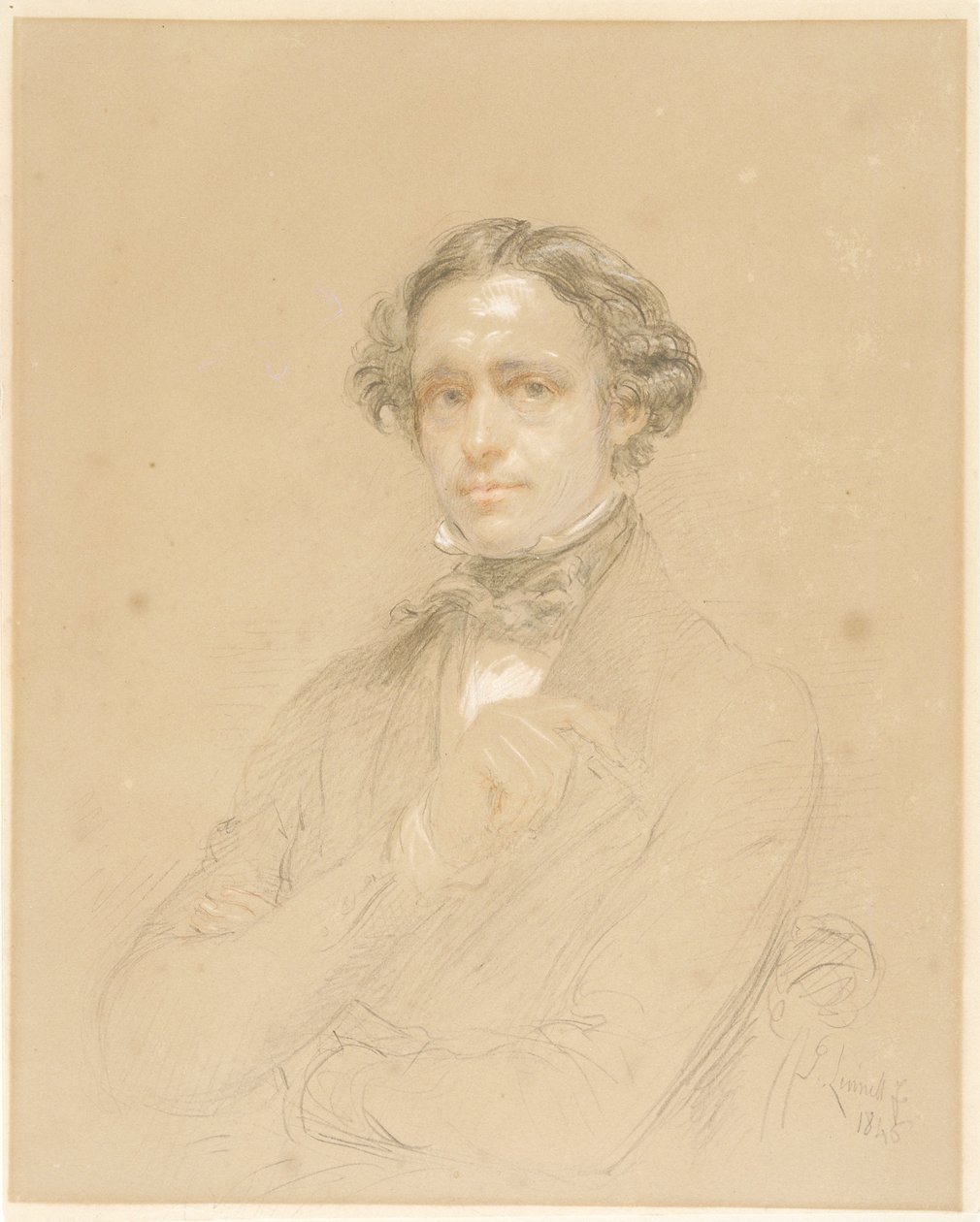Portret van een heer door John Linnell