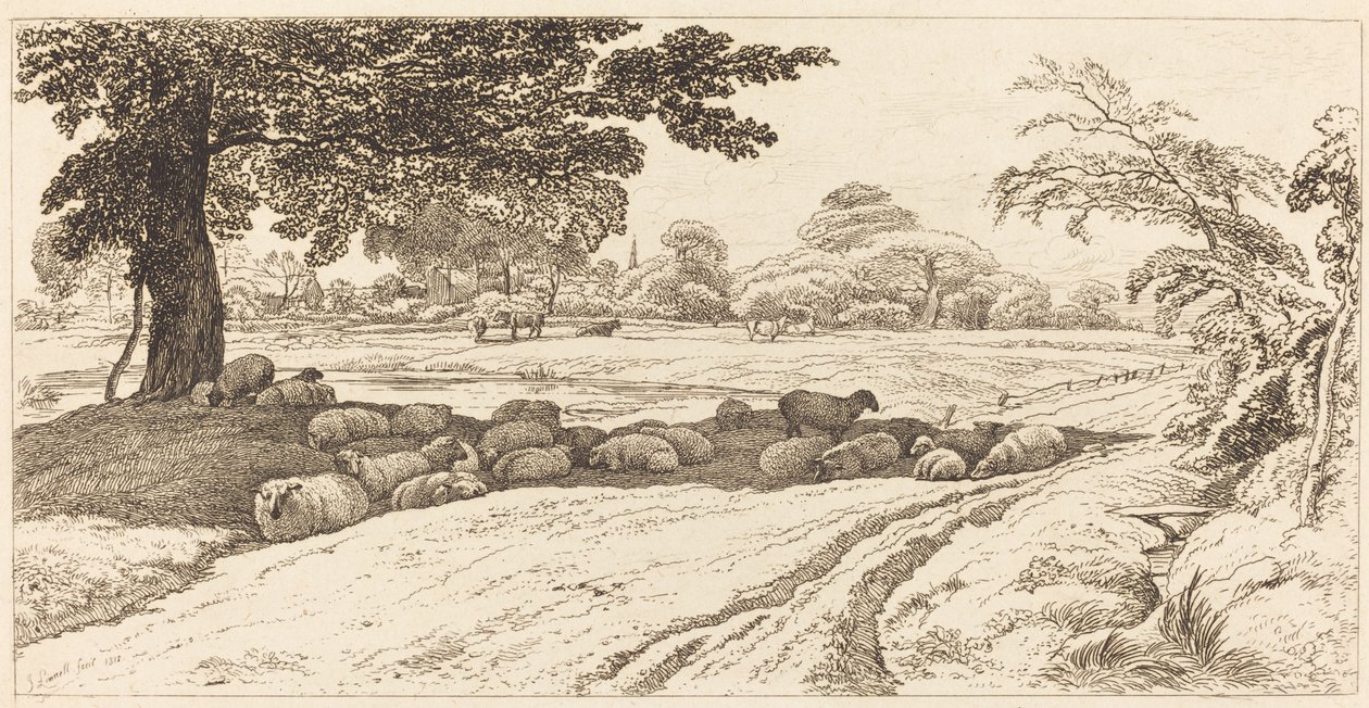 Schapen op de middag door John Linnell