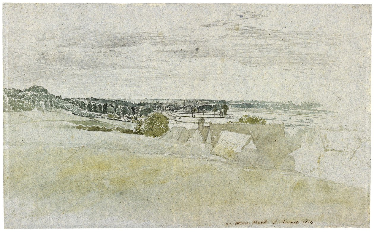 Uitzicht op Amwell Hill, nabij Ware, in Hertfordshire, 1814. Door John Linnell door John Linnell