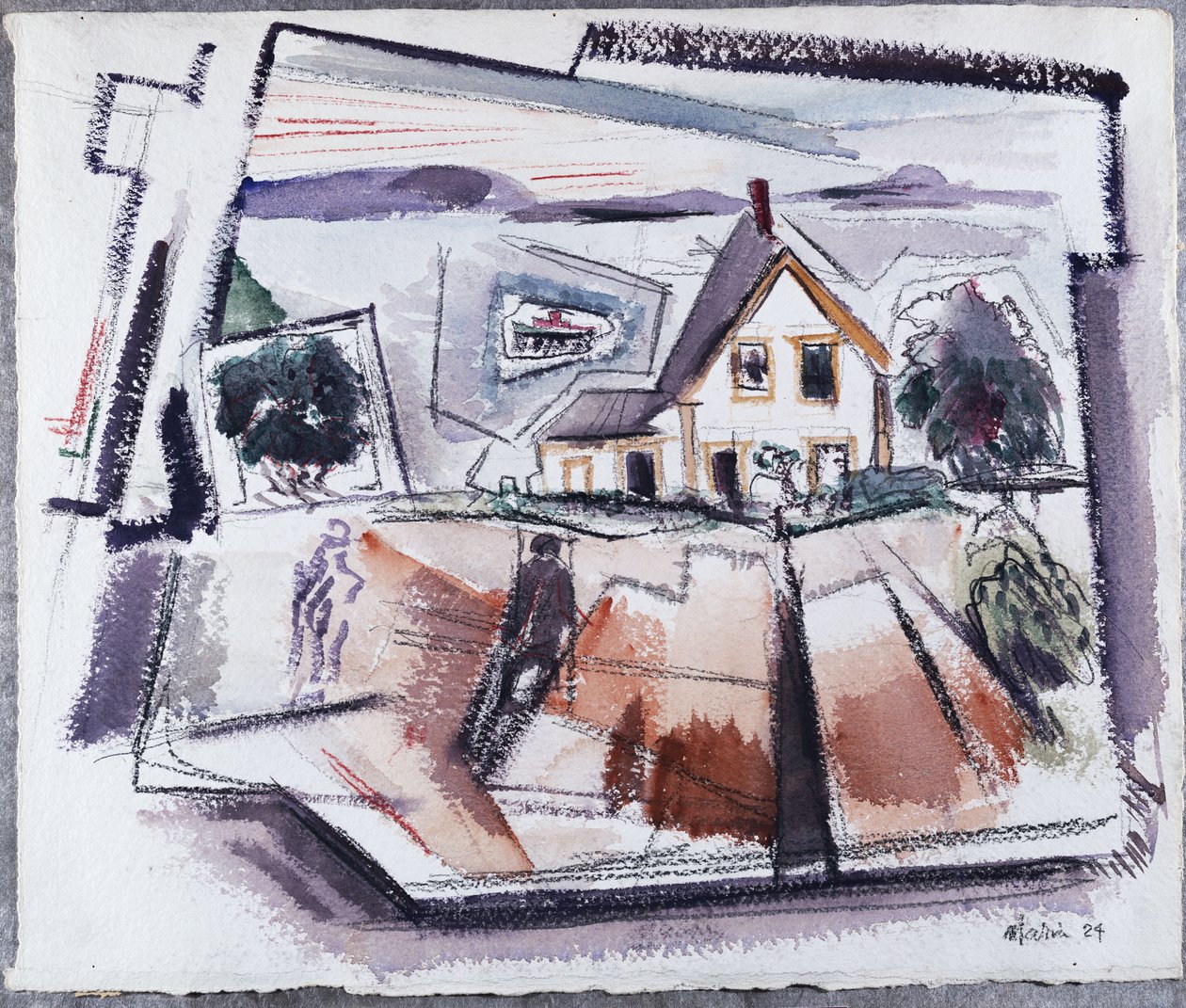 Deer Isle, Stonington, No. 10, Maine (aquarel en potlood op papier) door John Marin