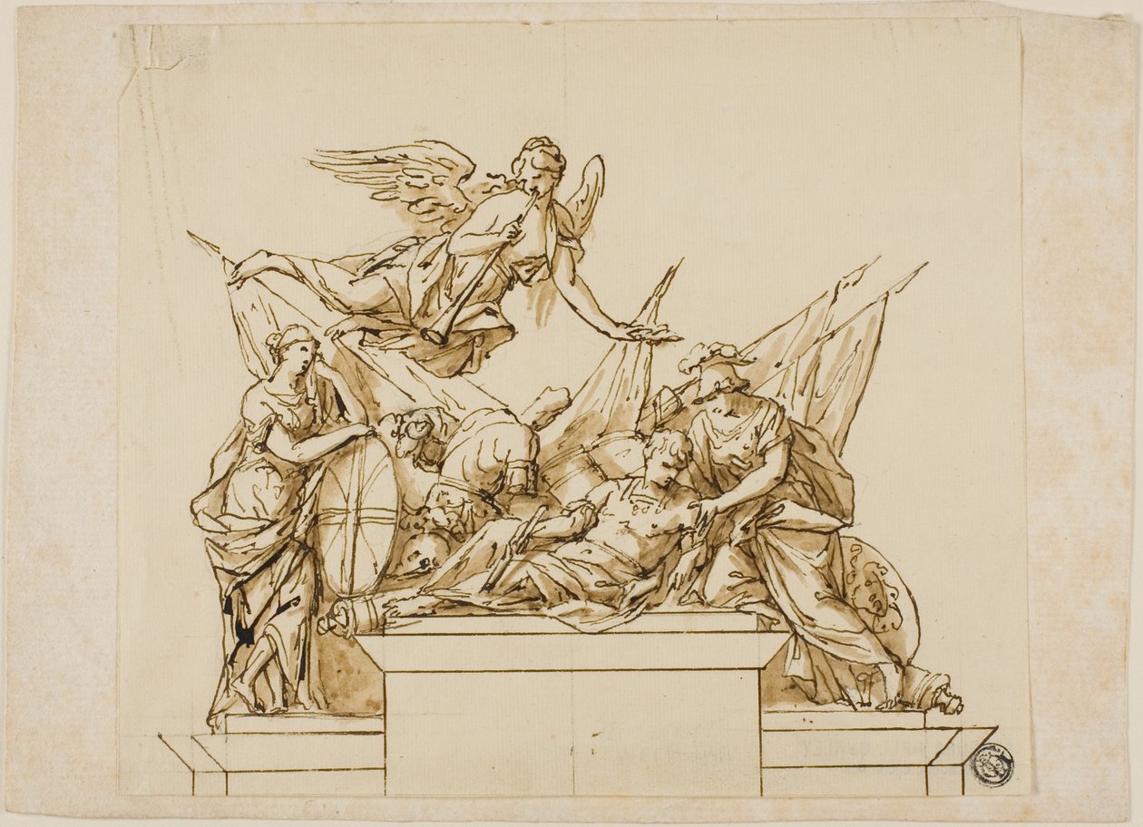 Niet-uitgevoerd ontwerp voor het monument voor de eerste hertog van Marlborough door John Michael Rysbrack