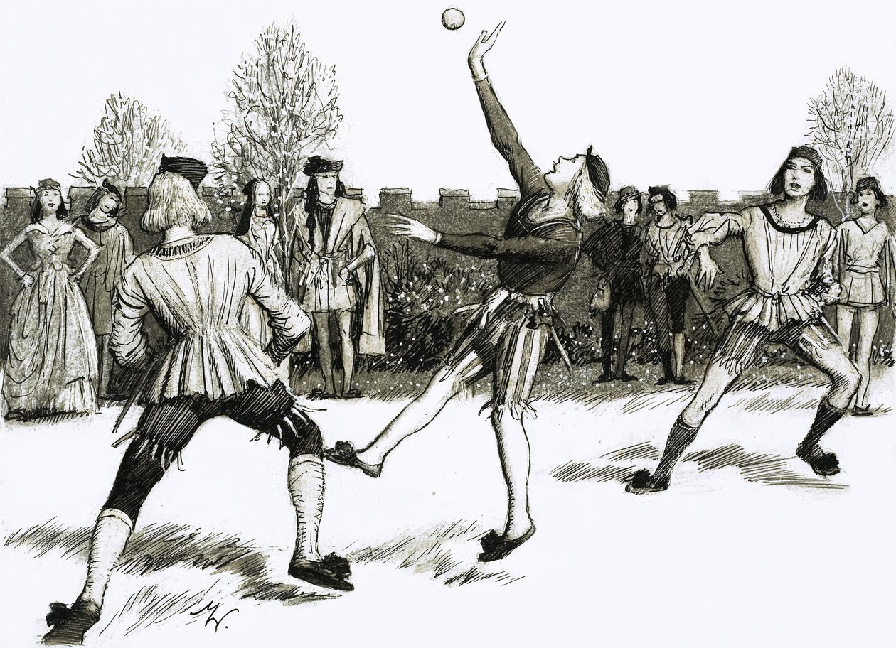 Jeu de Paume, een soort handbal door John Millar Watt