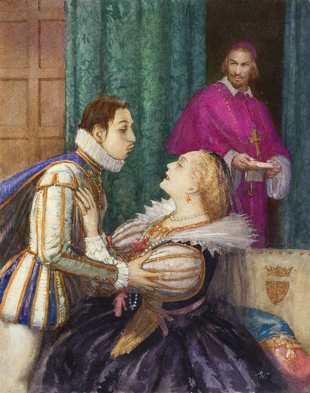 Richelieu, de grote kardinaal (gouache op papier) door John Millar Watt