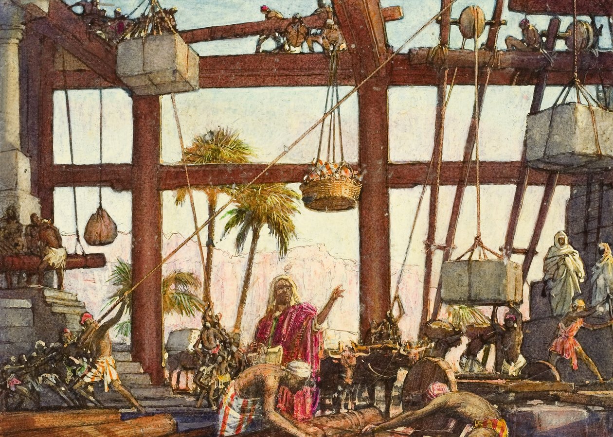 De tempel van Jeruzalem (gouache op papier) door John Millar Watt