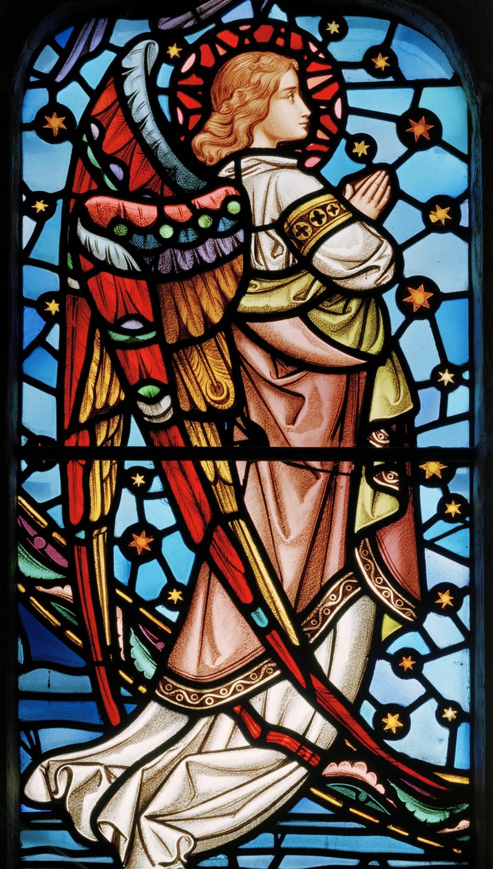 Cuxton, St Michael, Oostraam, Engel van Christus in Majesteit met Heiligen, c.1865 door John Millner Allen