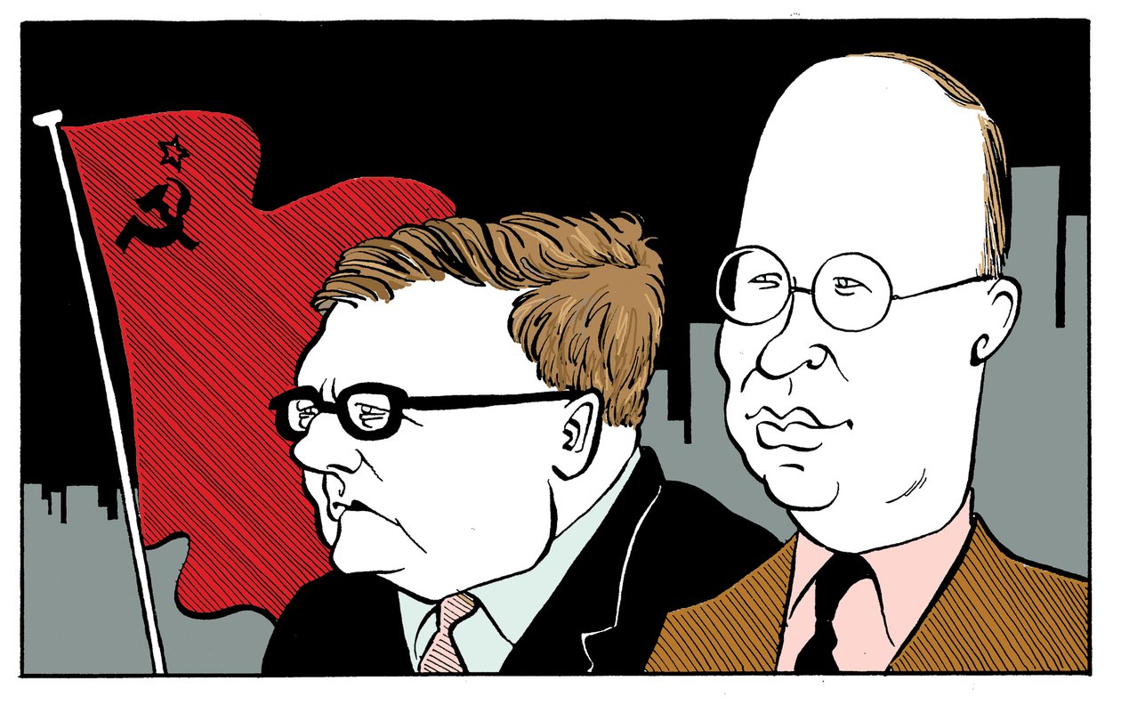 Dmitri Sjostakovitsj met Sergej Prokofjev met Sovjetvlag door John Minnion