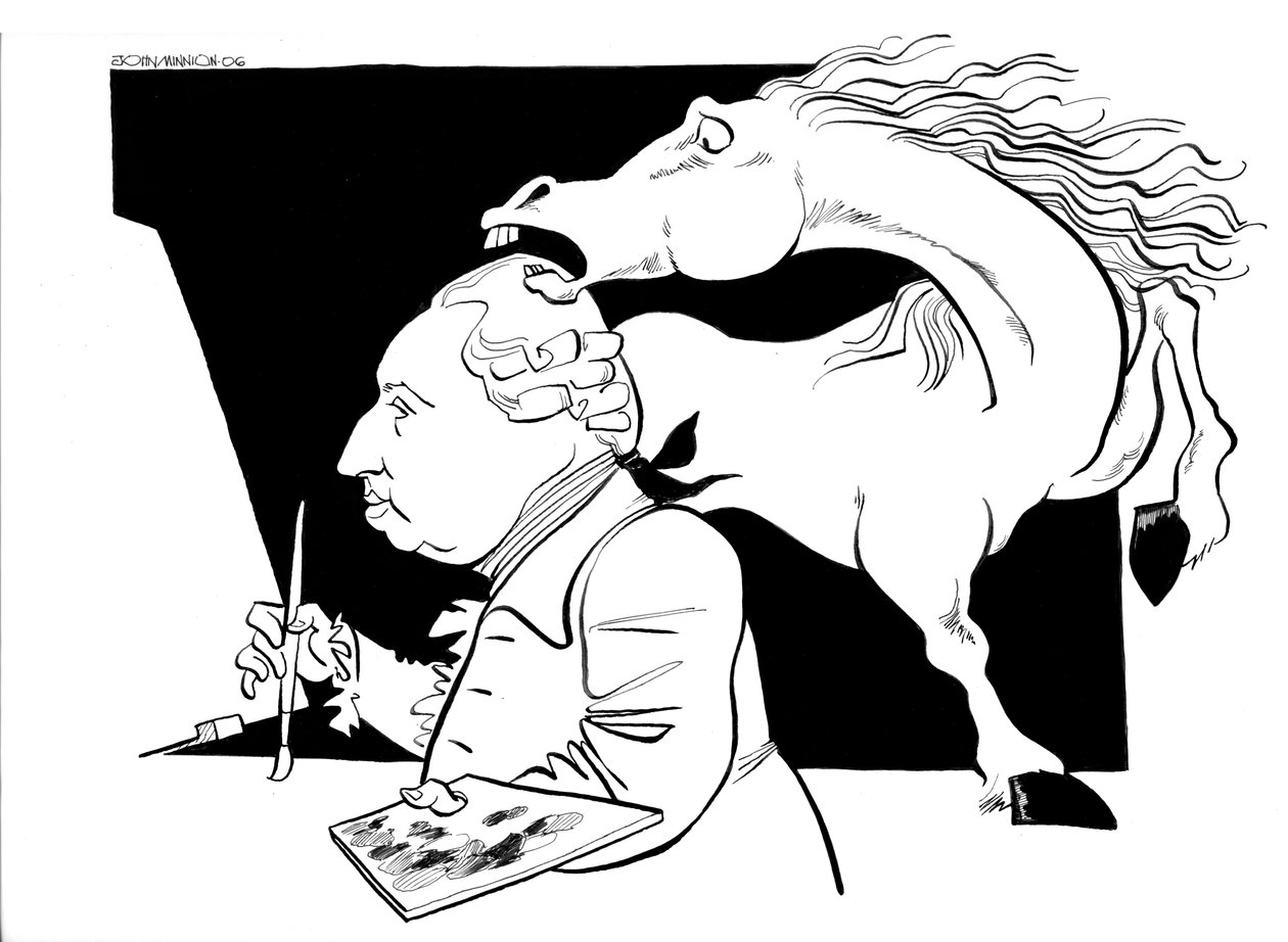 George Stubbs karikatuur, Brits schilder: 25 augustus 1724 - 10 juli 1806 door John Minnion