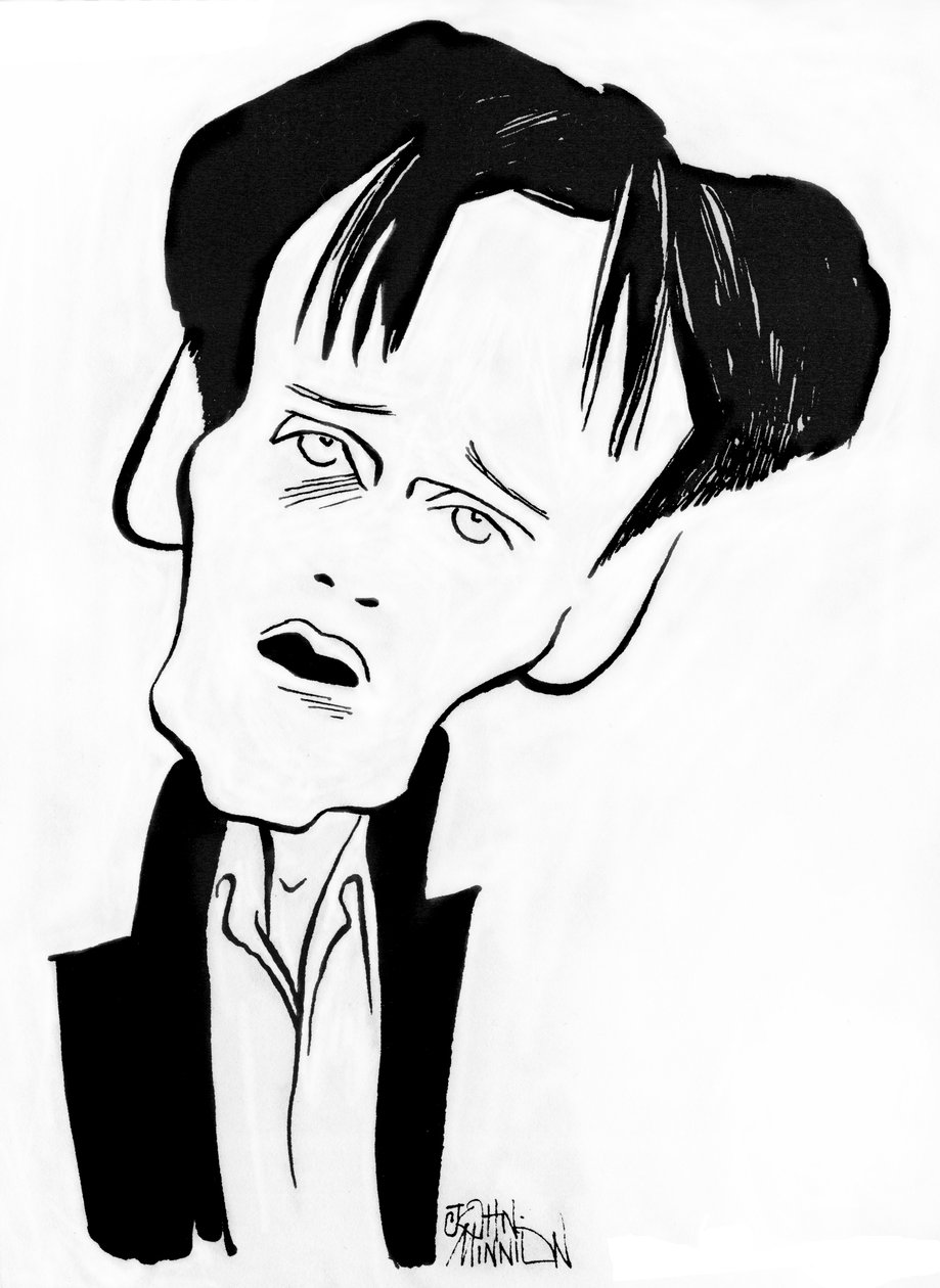 Ian Bostridge - karikatuur van de Engelse operazanger, b door John Minnion