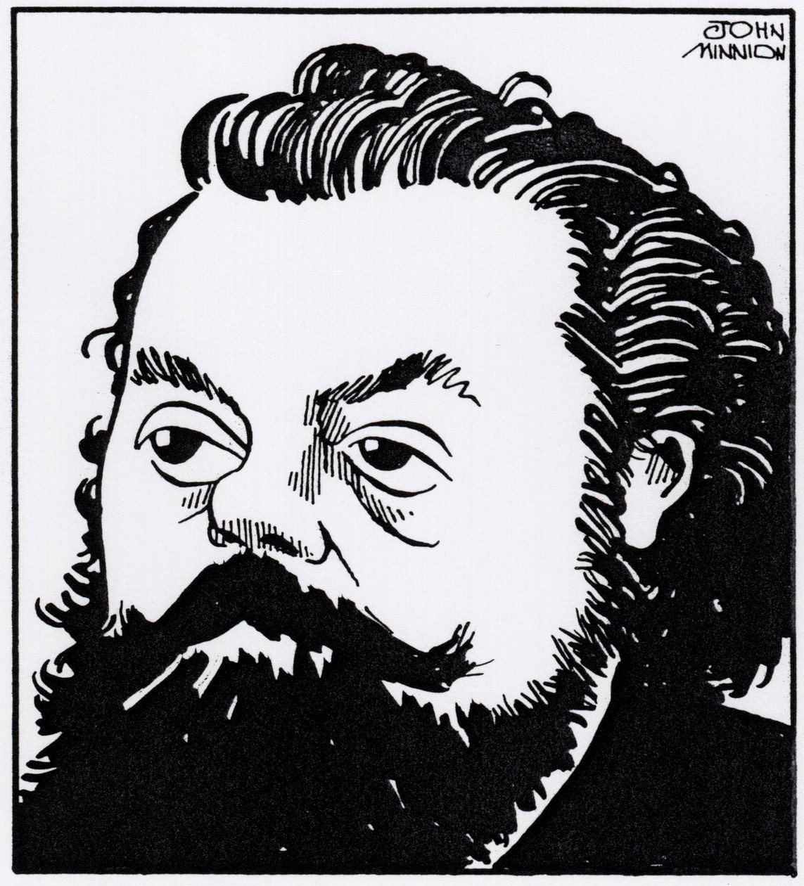 Modest Petrovitsj Moessorgski, karikatuurportret door John Minnion